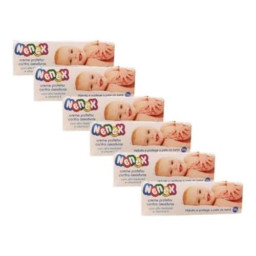 Kit 6 Pomadas / Creme Para Prevenir Assaduras Nenex 50g Hidrata e Protege a Pele do Bebê