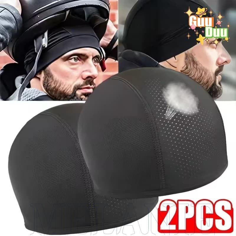 [Guudu] Boné Interno Para Capacete De Motocicleta 1/2 Unidades-Chapéu Respirável De Secagem Rápida-Gorro Sob O-De Corrid