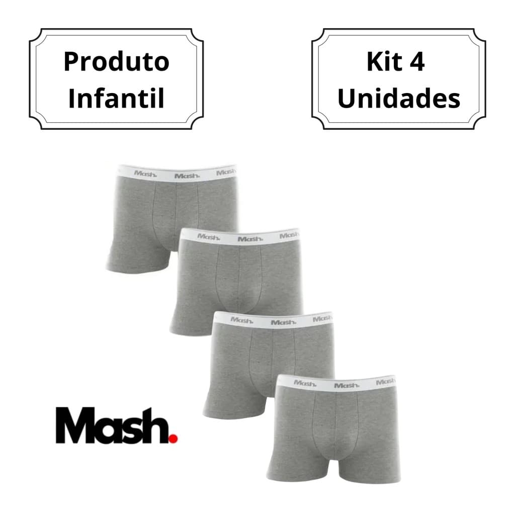 Kit 4 Cuecas Boxer Infantil Mash 110.07 Combo Promoção Original