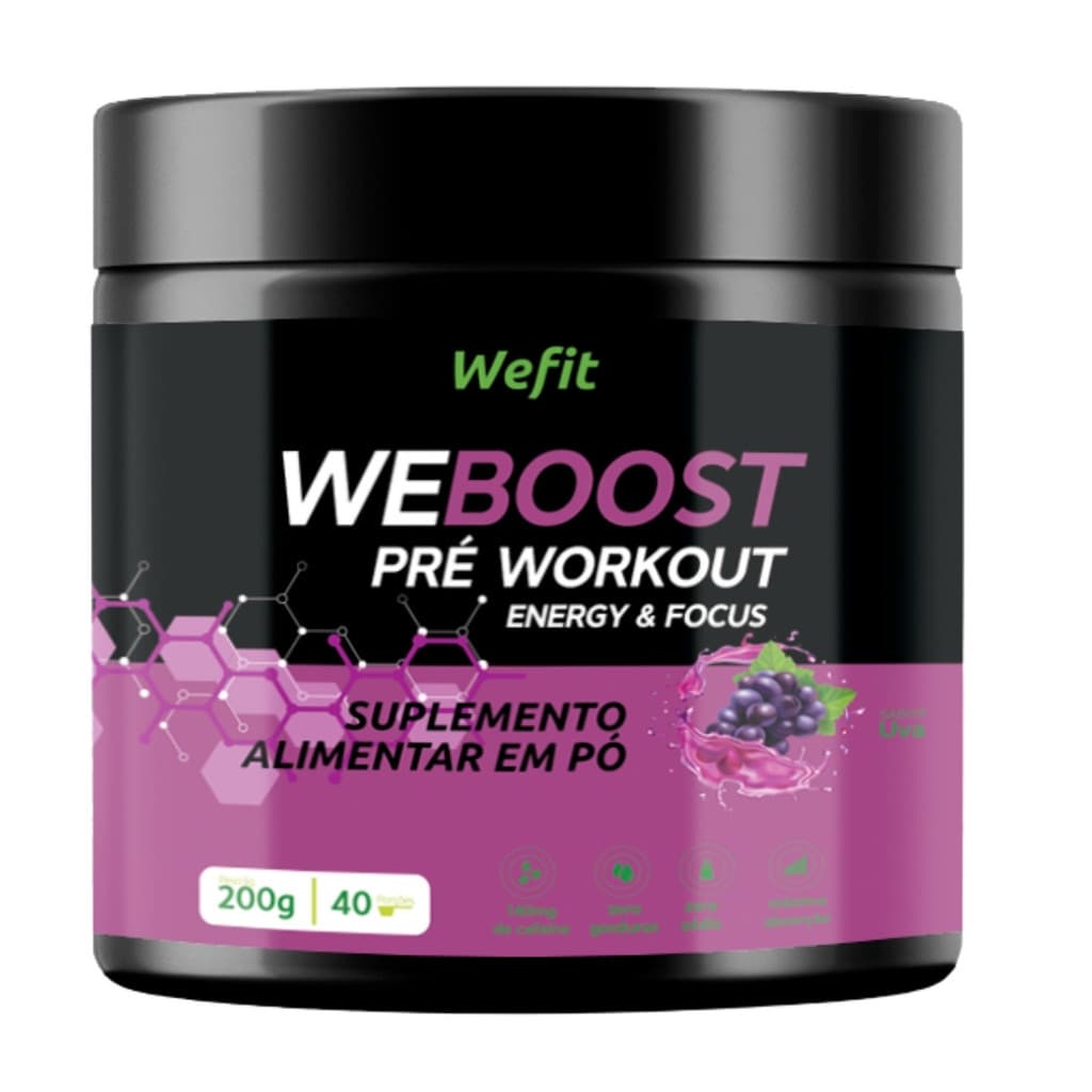 Pré-Treino Weboost Pote 200g Wefit Uva