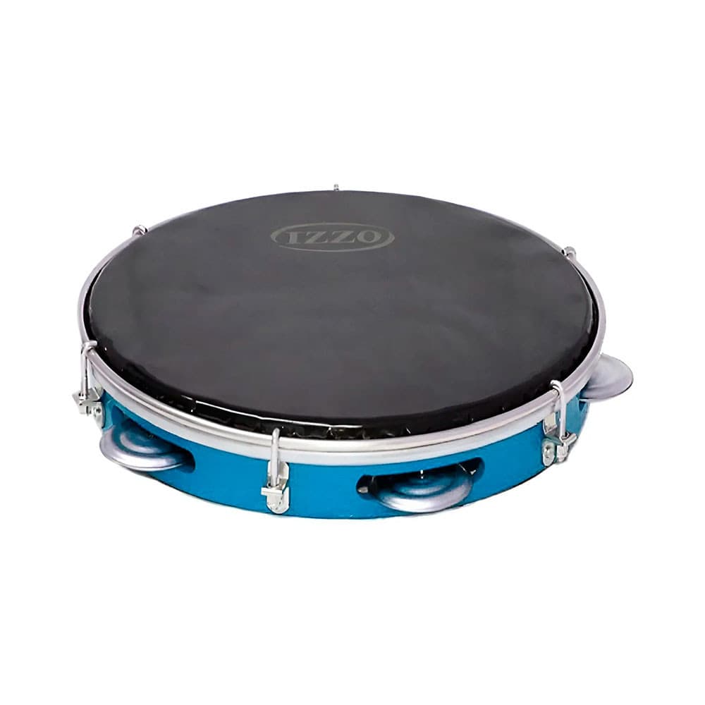 Pandeiro Izzo de 10 Polegadas em ABS Azul C/ Pele Preta - AC3128