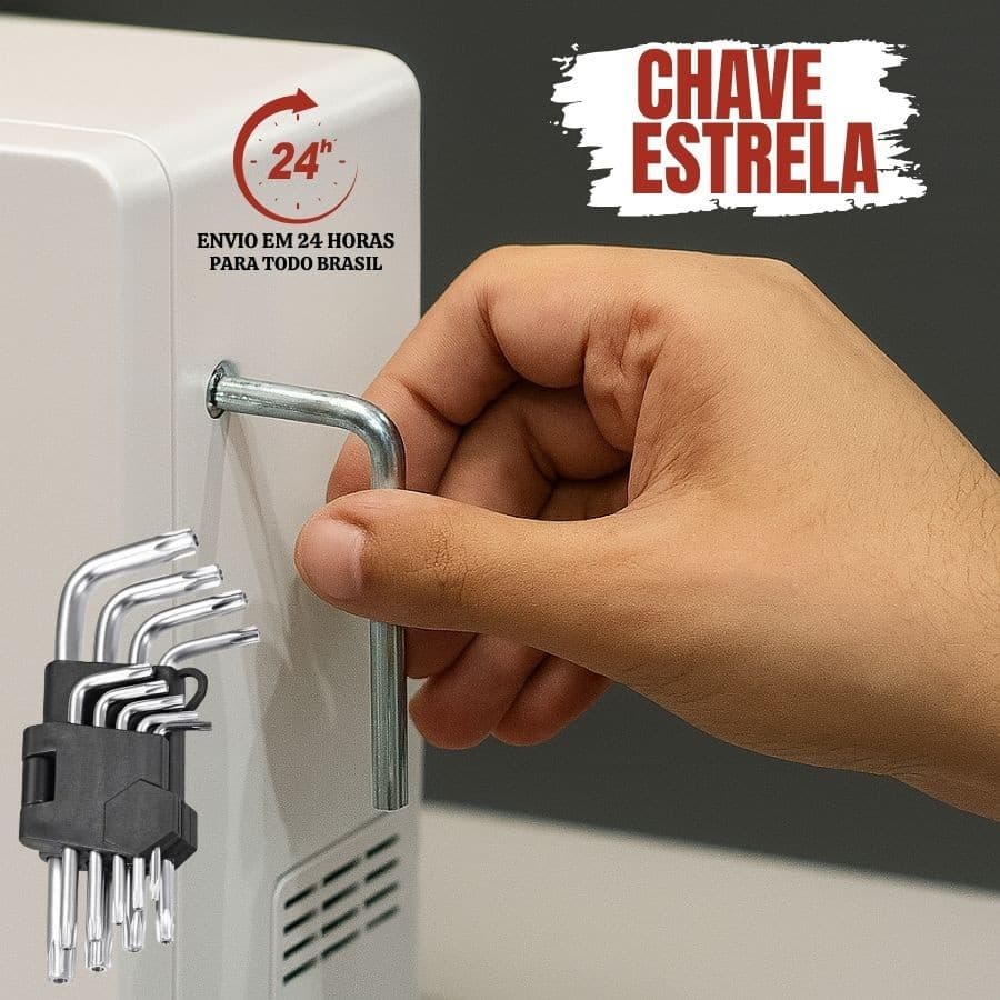 Jogo de Chave Allen Curta 9 Peças Aço Cromo Vanadium 1,5 A 10MM