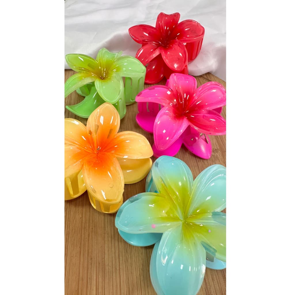 Presilha de Cabelo Flor Grande 8cm – Piranha Feminina Moda Praia, Festa e Dia a Dia