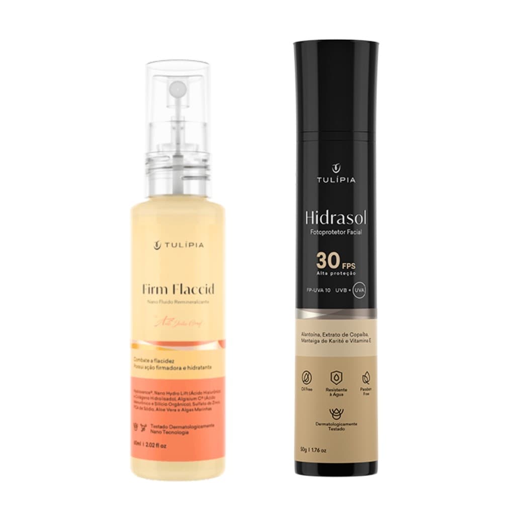 Kit Pós Sol Facial e Corporal Protetor Solar FPS30 e Flaccid