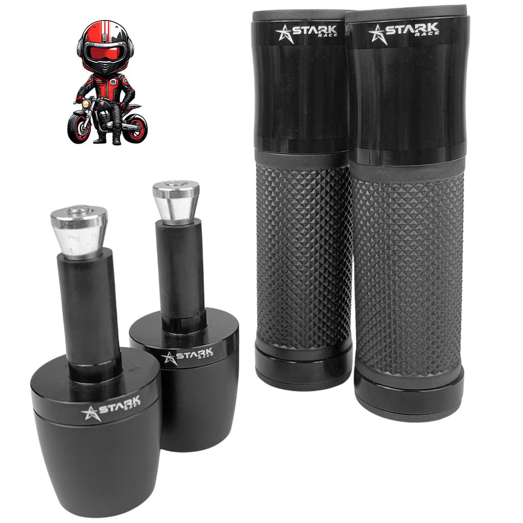 Kit Manopla Luva Punho V2 e Peso Summer Stark Universal Moto