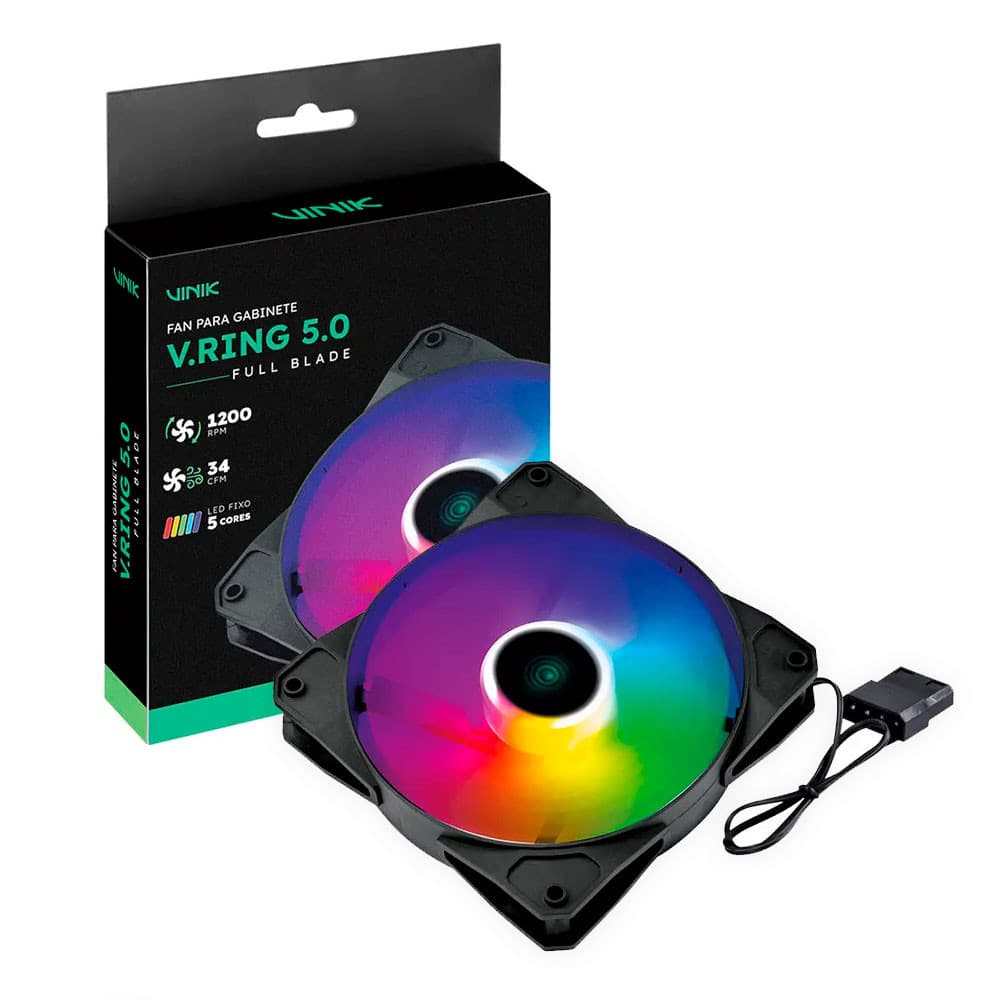 Cooler Fan Para Gabinete V.ring 5.0 Full Blade 120mm 5 Cores Vinik