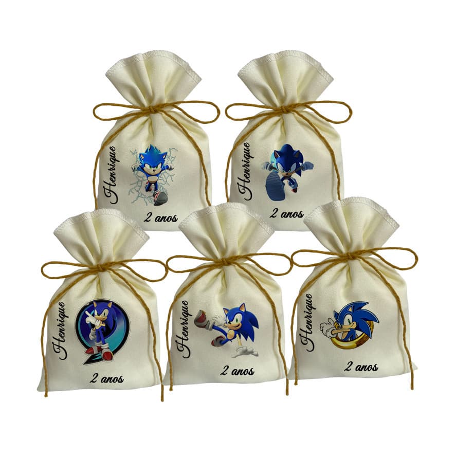 Saquinhos Lembrancinhas Personalizados Sonic Mania