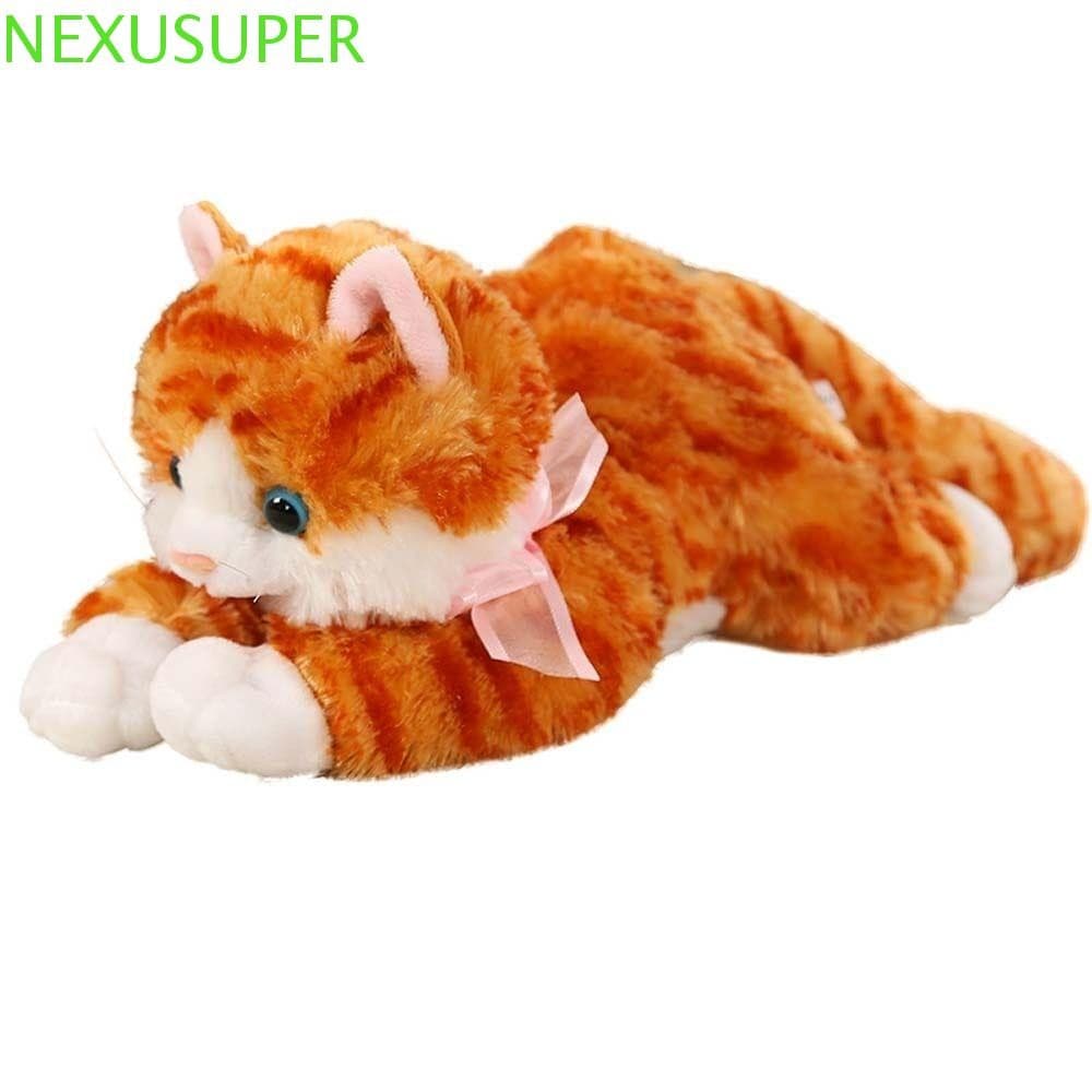 NEXUSUPER Gato Boneca De Pelúcia Apaziguar Brinquedo Decoração Para Casa Macio Animal Bonito Joelho Travesseiro