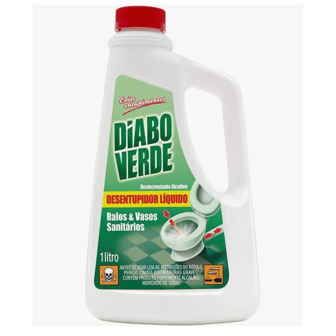 DESENTUPIDOR DE VASO/PIA/RALOS DIABO VERDE LIQUIDO 1 LITRO