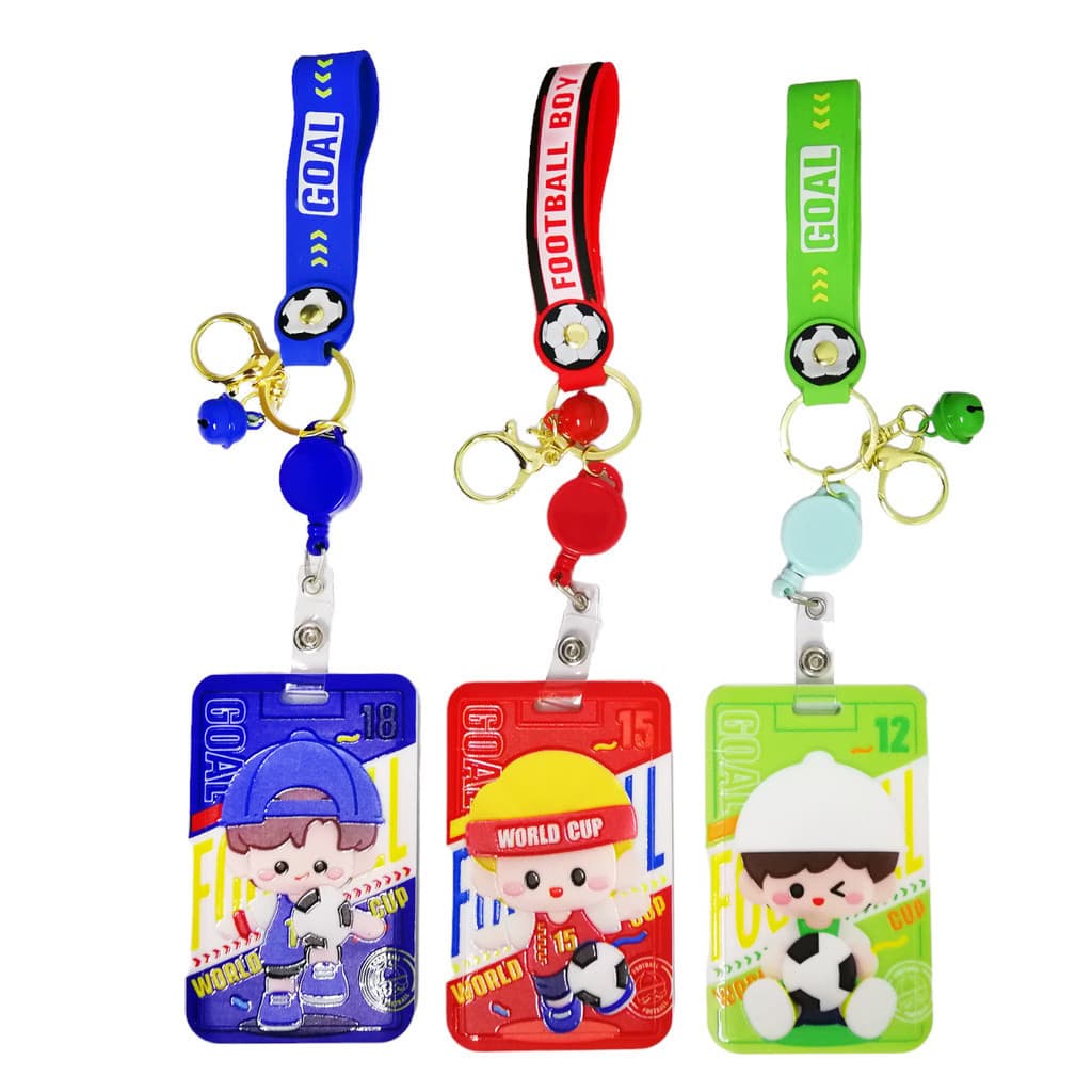 Porta Cartão Porta Crachá Menino com Cordão Retrátil