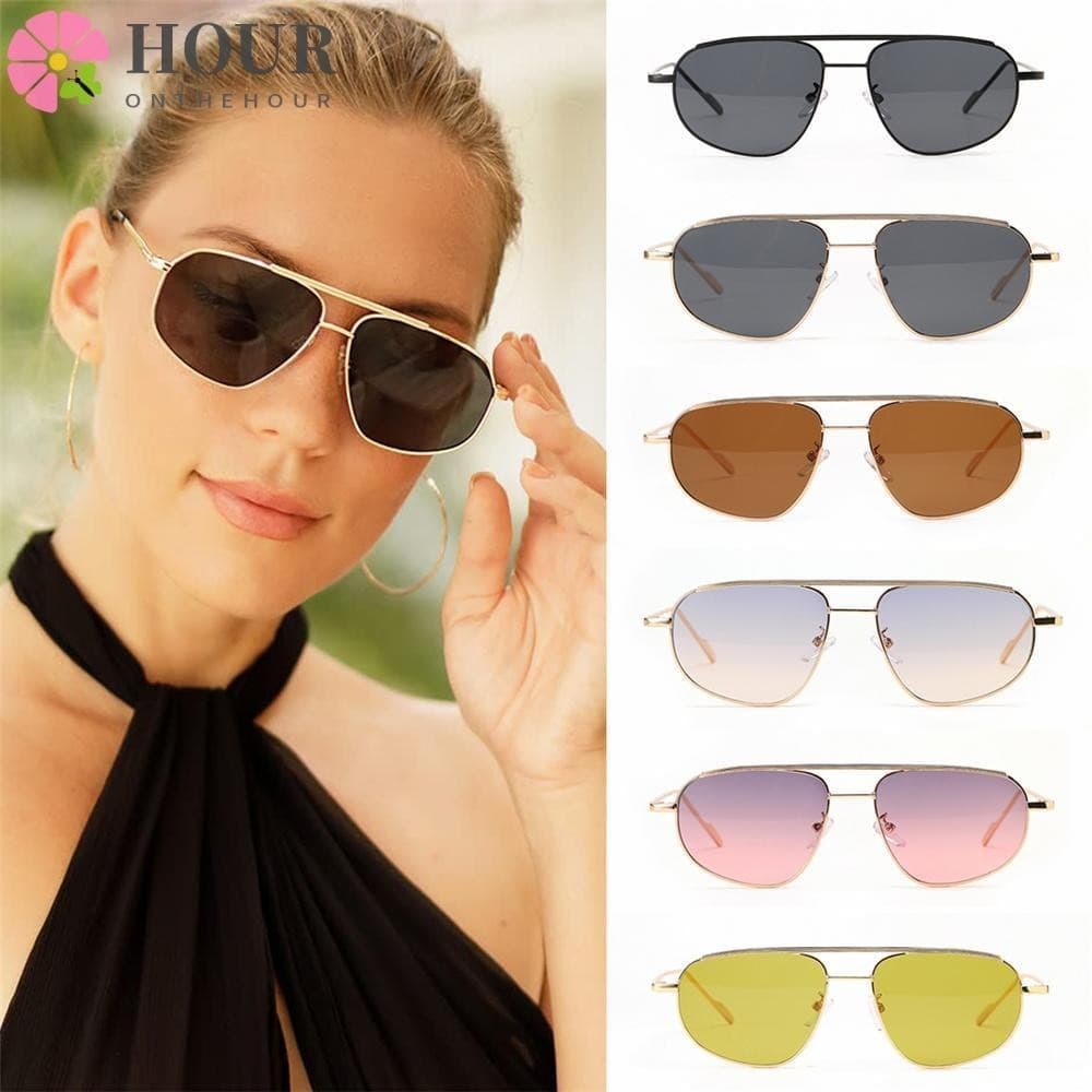 HOUR Óculos De Sol Retro Para Moda Feminina Ponte Dupla UV400 Lente Y2K