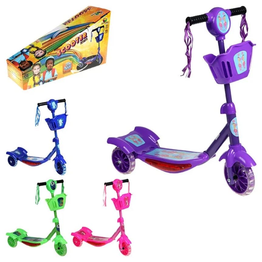 Patinete 3 Rodas Infantil Scooter Com Luz e Som