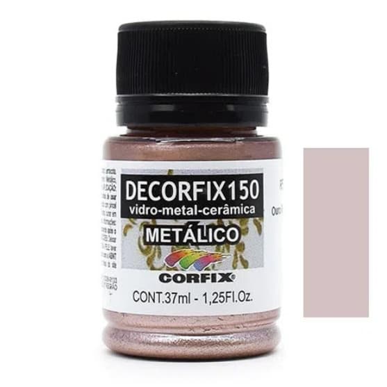 Tinta Decorfix 150 Metálica Corfix - 408 Ouro Rose (37 ml)