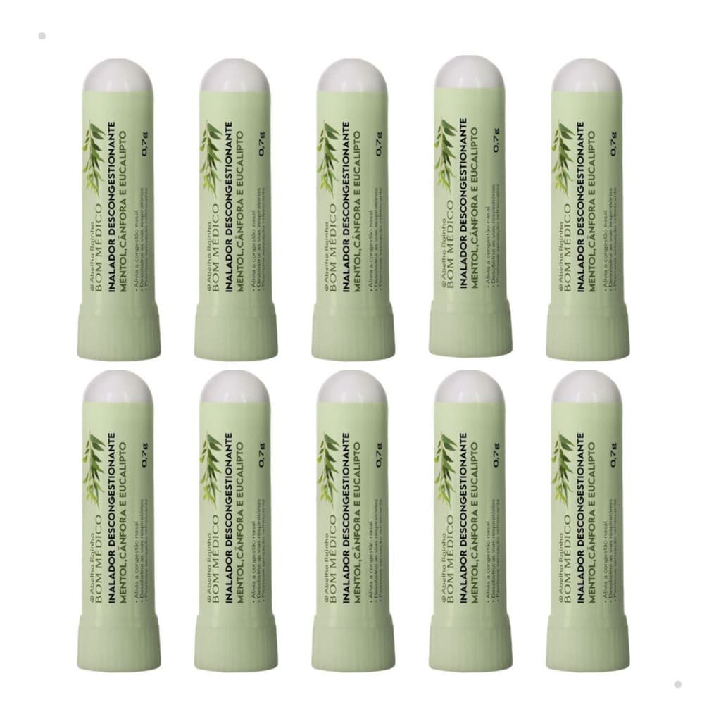 Kit 10 Descongestionante Nasal Inalador 0,7g Bom Medico Abelha Rainha