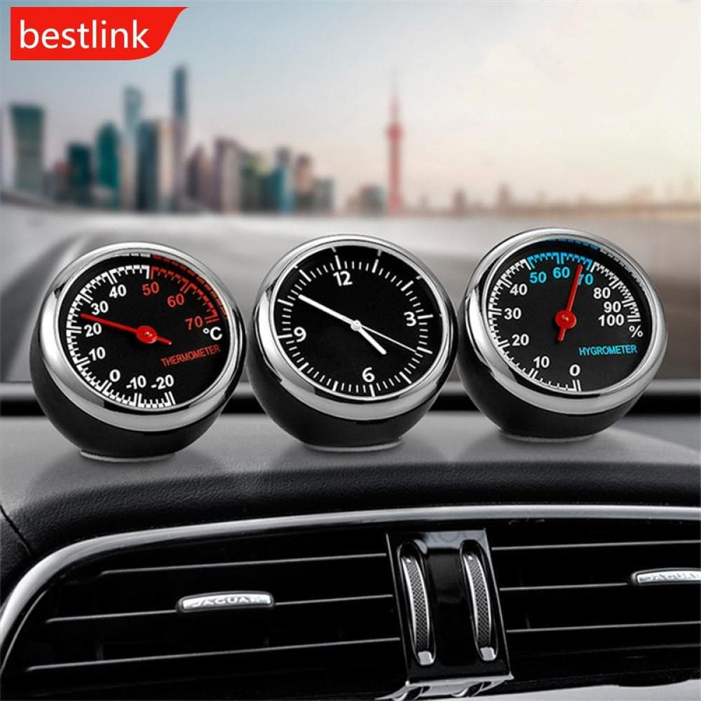 BESTLINK Relógio De Carro Ornamento Termômetro Automático Higrômetro Medidores Decoração Mini Display Automóvel Em Acessórios Do L7O7
