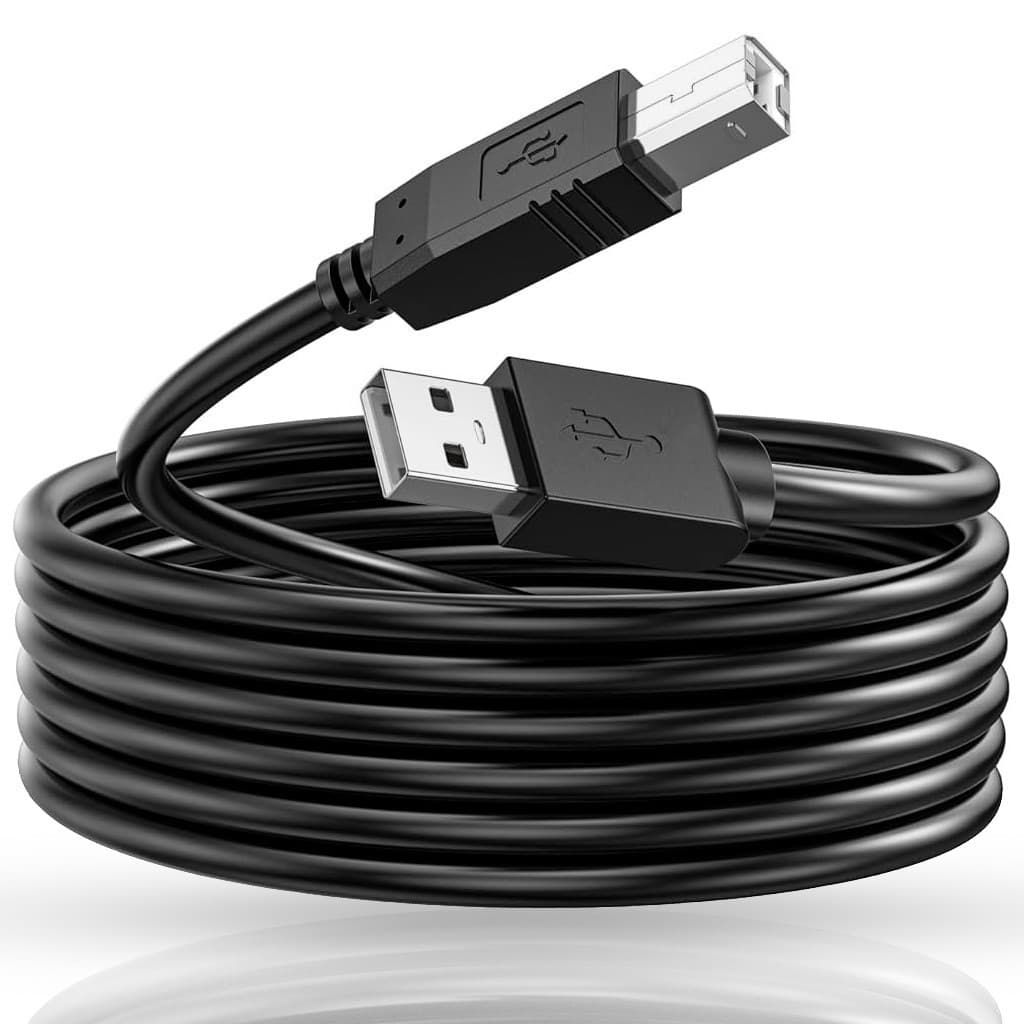 Cabo USB Tipo B 1,8 a 5 Metros Impressora Scanner Interface de áudio Bateria Eletrônica Teclado Piano