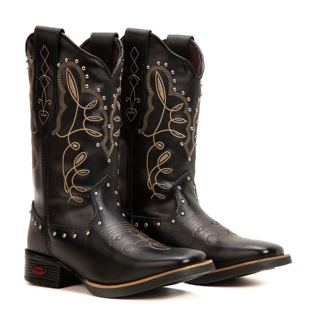 BOTA TEXANA FEMININA BORDADA LATEGO ESTAMPAS COUNTRY COURO COWBOY Rodeio Conforto REF 6165