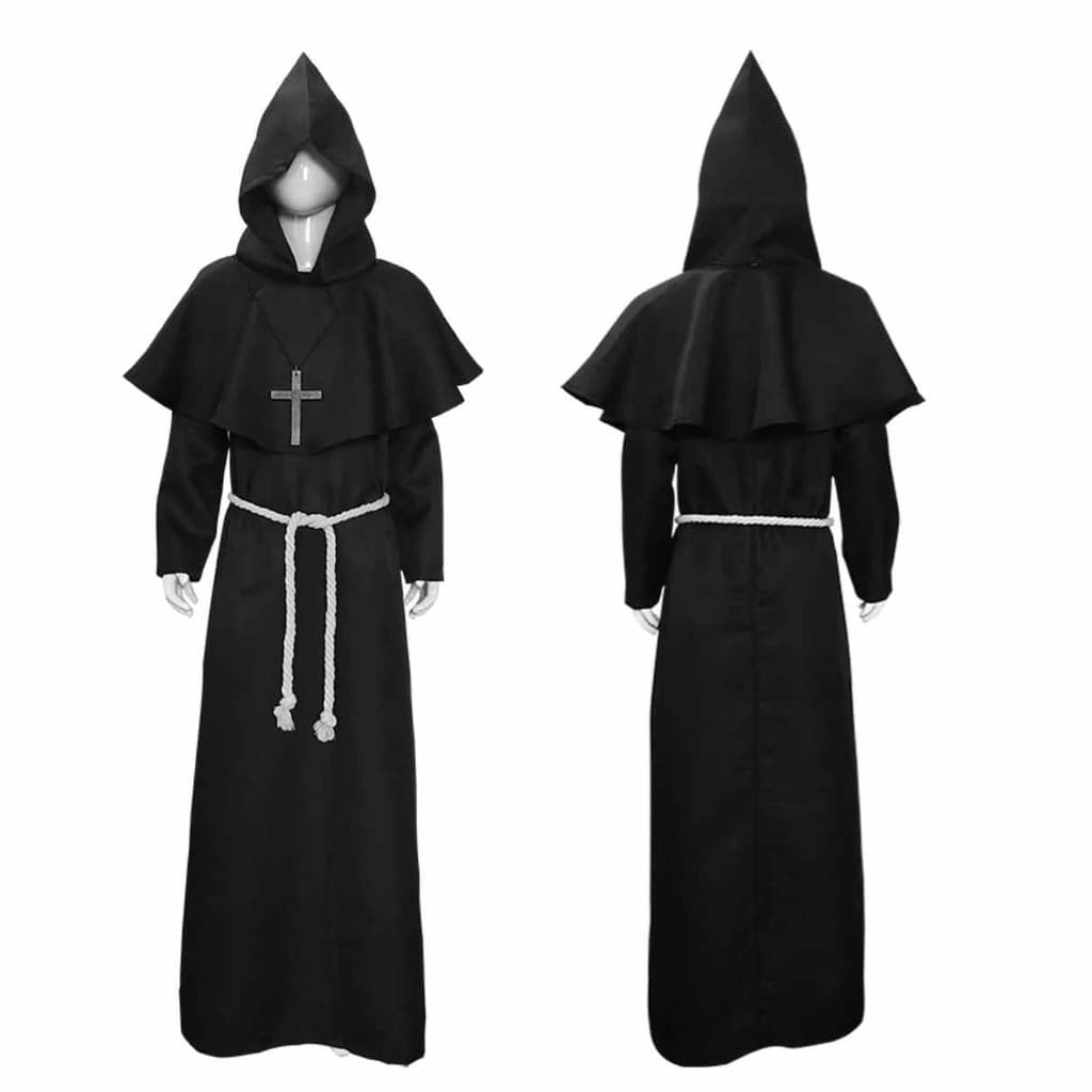 Fantasia Frade Medieval Masculina Adulta Cosplay Halloween