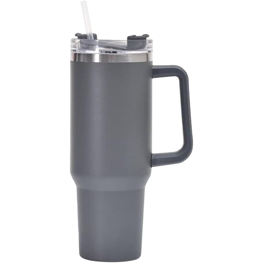 Copo Térmico com Tampa 1200 Ml Caneca Térmica Com Canudo e Tampa Grande Inox Parede Dupla (Cinza) - YODHE