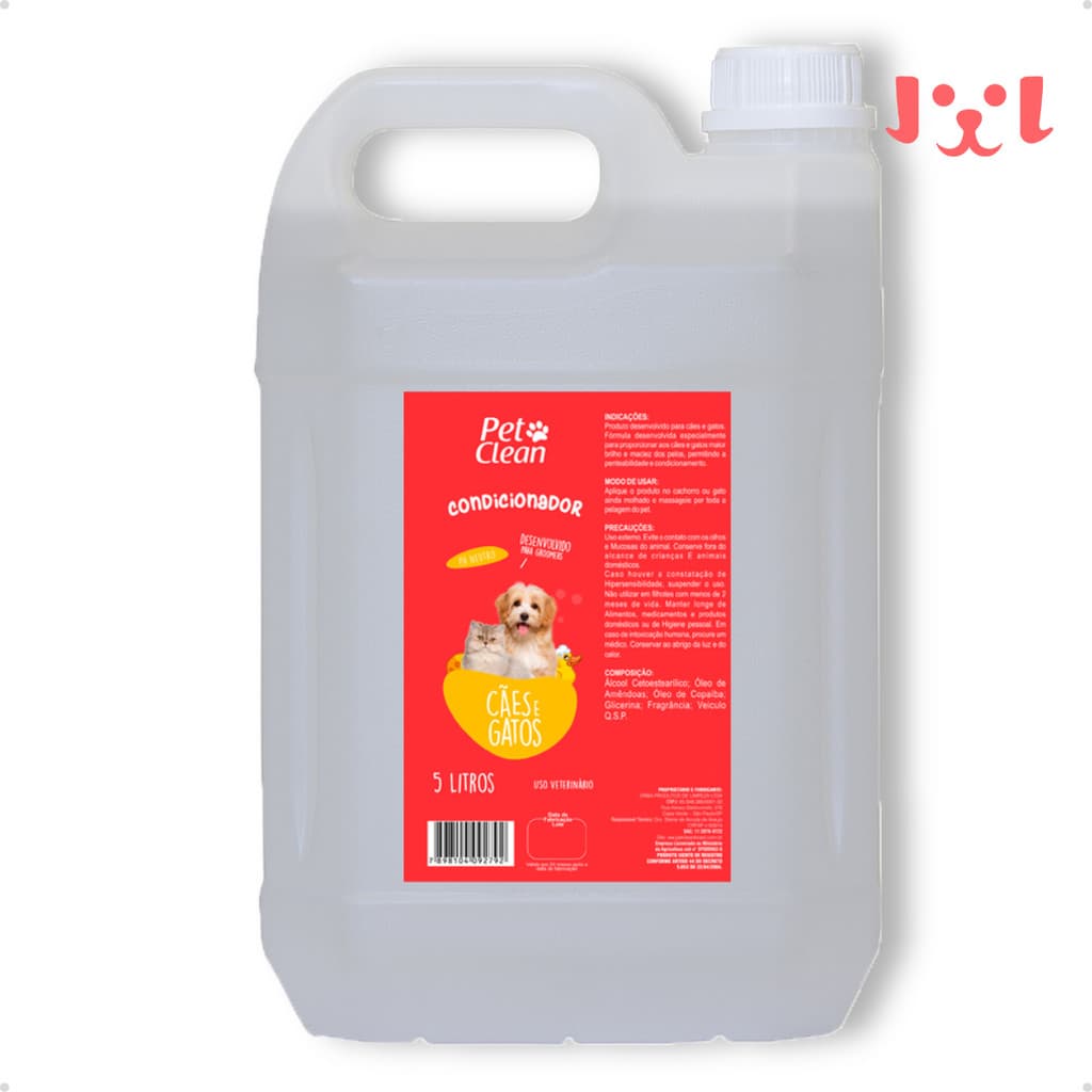 Condicionador Pet Shop para Cachorro e Gato Pet Clean Creme Condicionador - Galão 5L