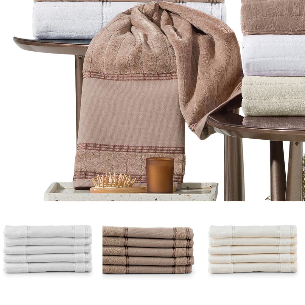 Kit 6 Toalha de Lavabo 100% Algodão 30x50cm Toque Aveludado