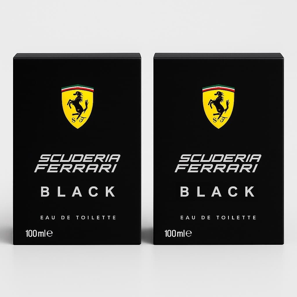 Kit 02 Perfumes Masculinos Ferrari Black 100ml | Importado com Alta Fixação e Longa Duração