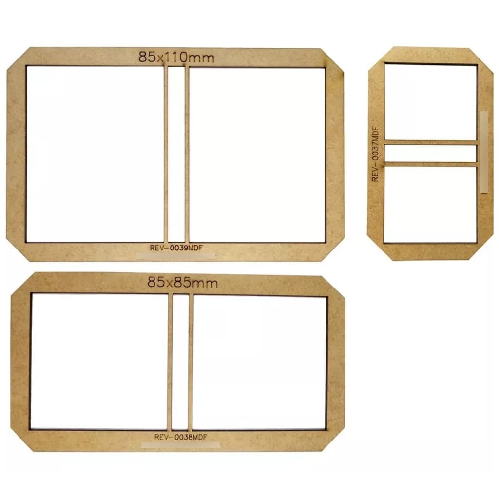 03 Gabaritos Post It Moldura Dupla Cartonagem Encadernaçao - MDF Cru