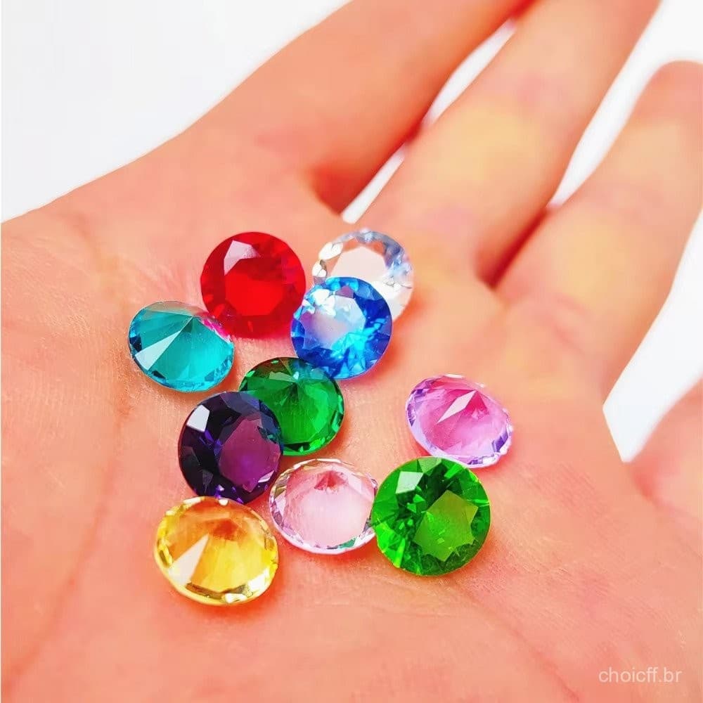 10 Peças 10mm Vidro Cristal Colorido Diamante Decoração De Festa Gemas Enfeites De Mesa De Casamento Acessórios Faça Voc