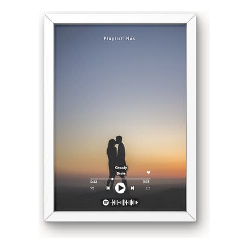 Quadro Spotify Personalizado 15x21 A5 Com Música Casal