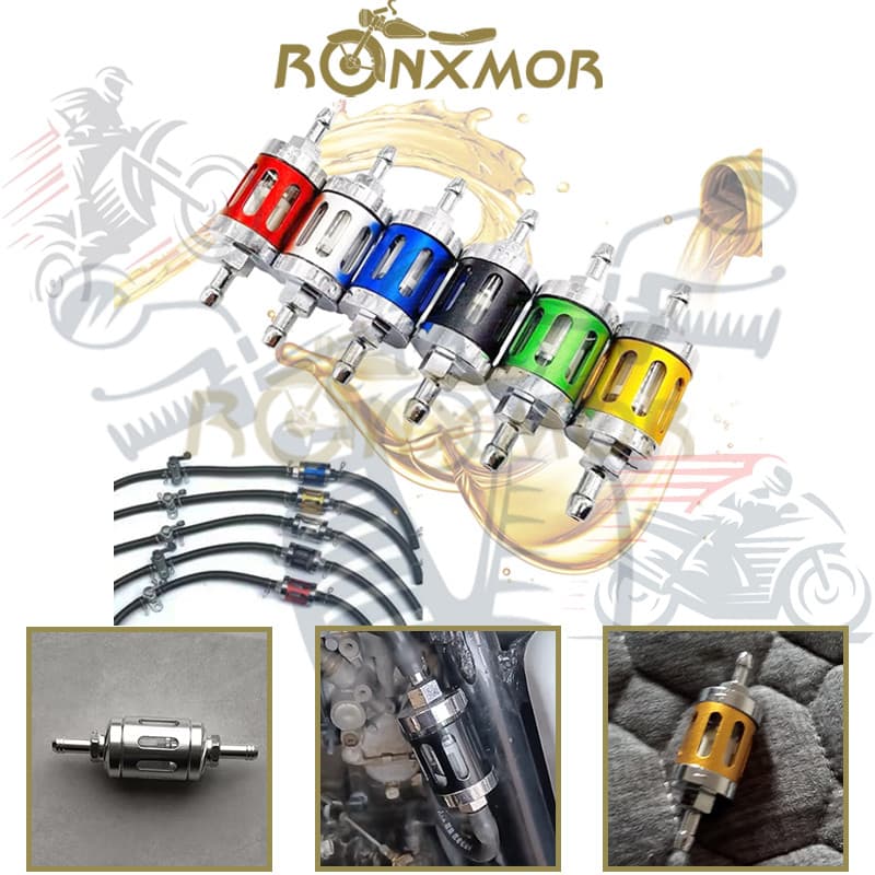 RONXMOR 1PC Motocicleta 8mm CNC Liga De Alumínio Filtro Óleo Apto Para Sujeira Pit Bike ATV Peças Universais Gasolina