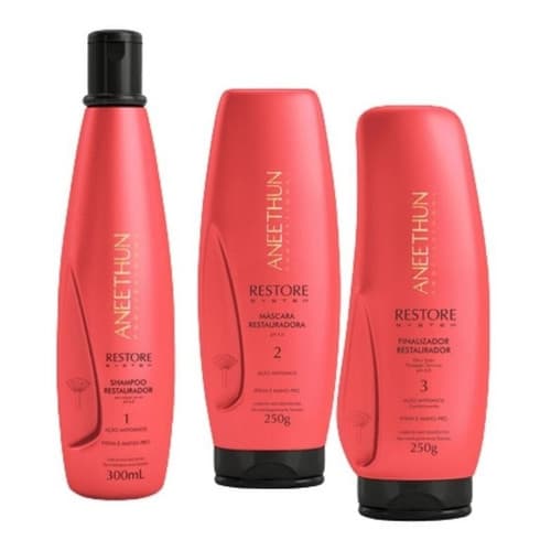 Kit 3 Aneethun Restore System Tratamento Restaurador Sem  Sal