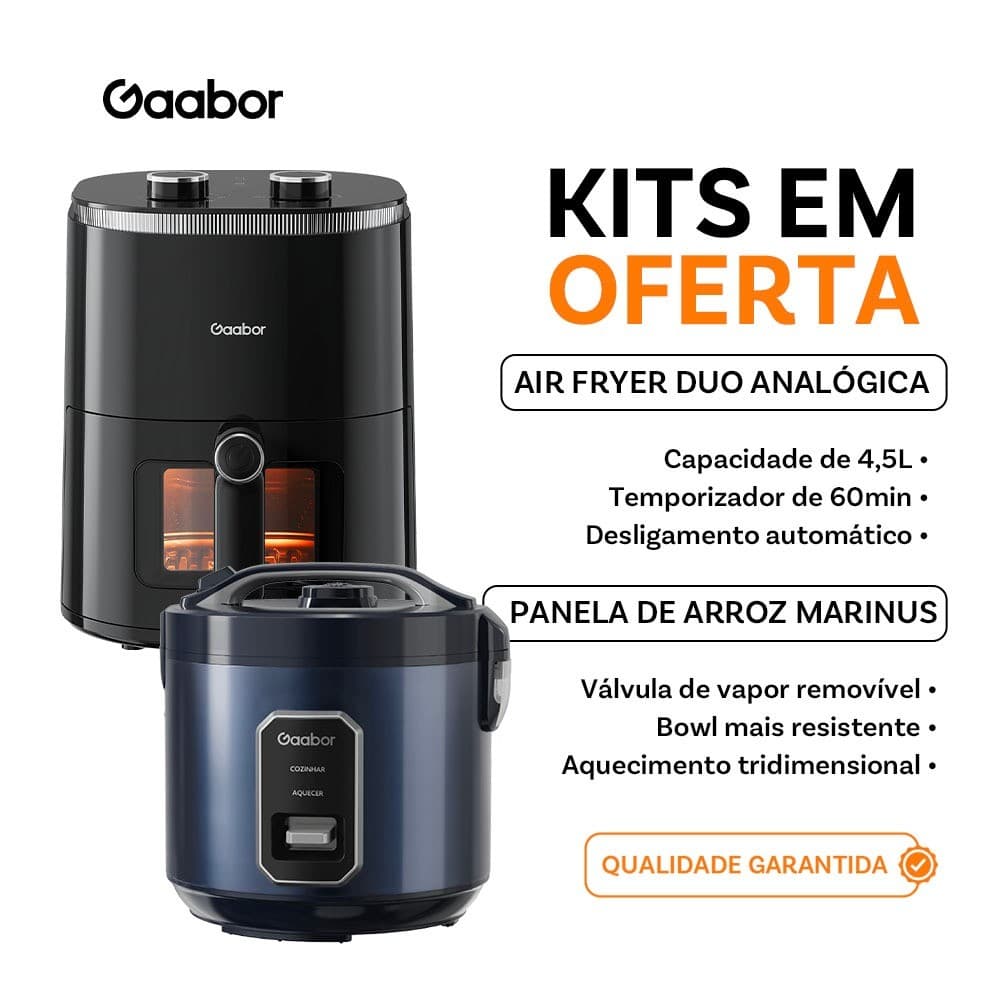 [Venda em conjunto]Gaabor Fritadeira Sem Óleo 4.2L Duo com Janela + Eletrodomésticos de cozinha