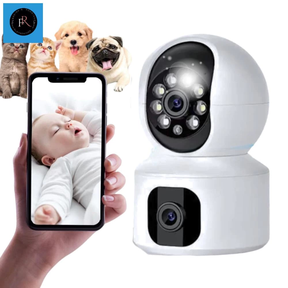 Câmera Segurança Babá Eletrônica Wi-fi 360° Full Hd 1080p Altomex AL-S386