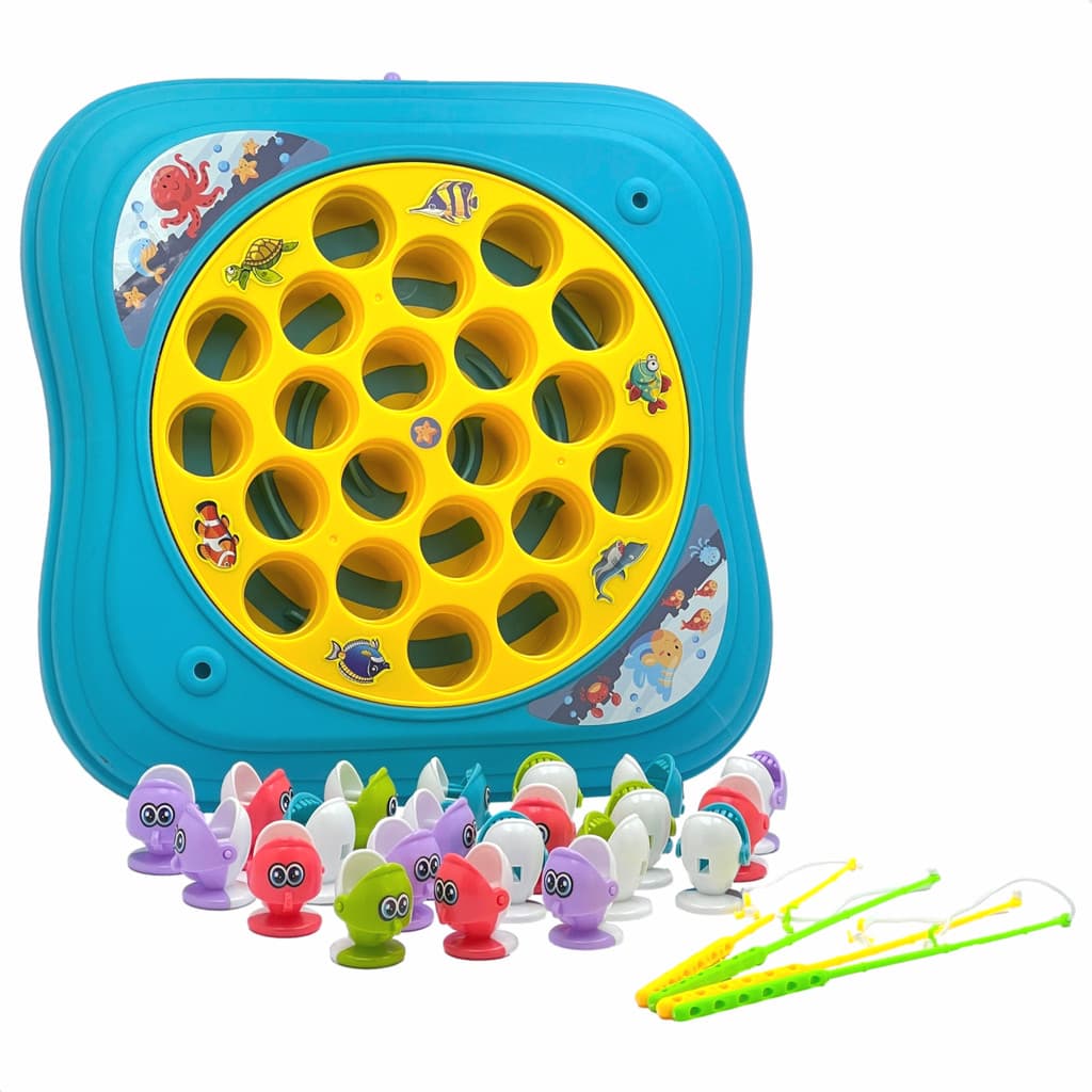 Brinquedo Jogo Pega Peixe Com 4 Varinhas Pescaria Infantil Com Música