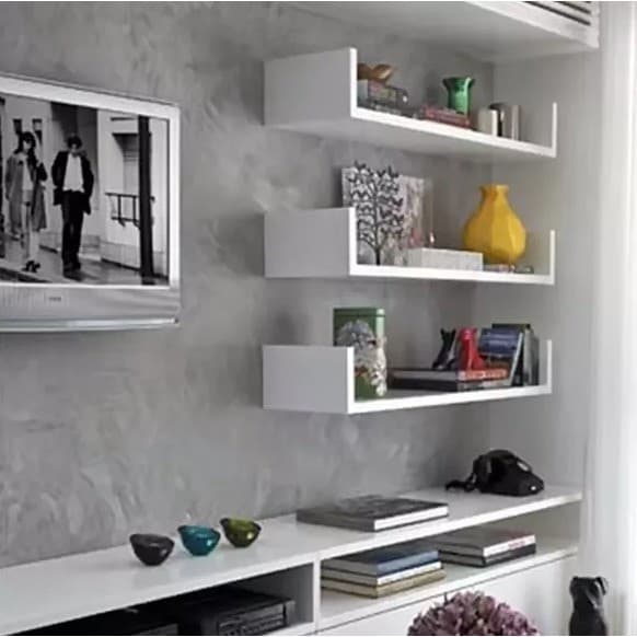 Promoção 3 Prateleira Nichos U Livros 50x10 Mdf Branco 15mm