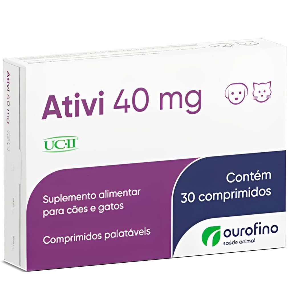 Ativi Suplemento Colageno 40mg para Cães e Gatos Ourofino