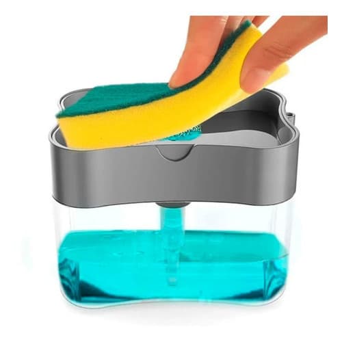 Dispenser Sabão 2x1 Detergente Suporte Porta Bucha Esponja  3