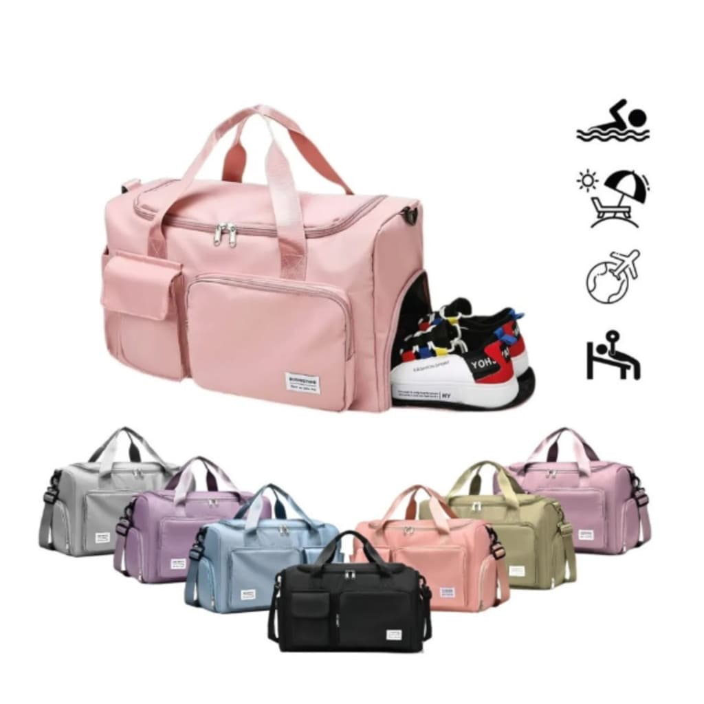 Bolsa De Viagem Sport Com Bolso Impermeável Alça Lateral 30L Capacidade