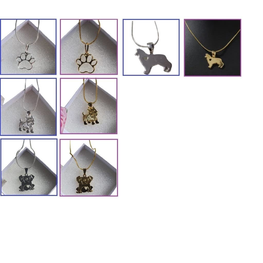 Corrente Com Pingente Feminino Banhado A Outro Pet Raças de Cachorro Gato Mãe de Pet