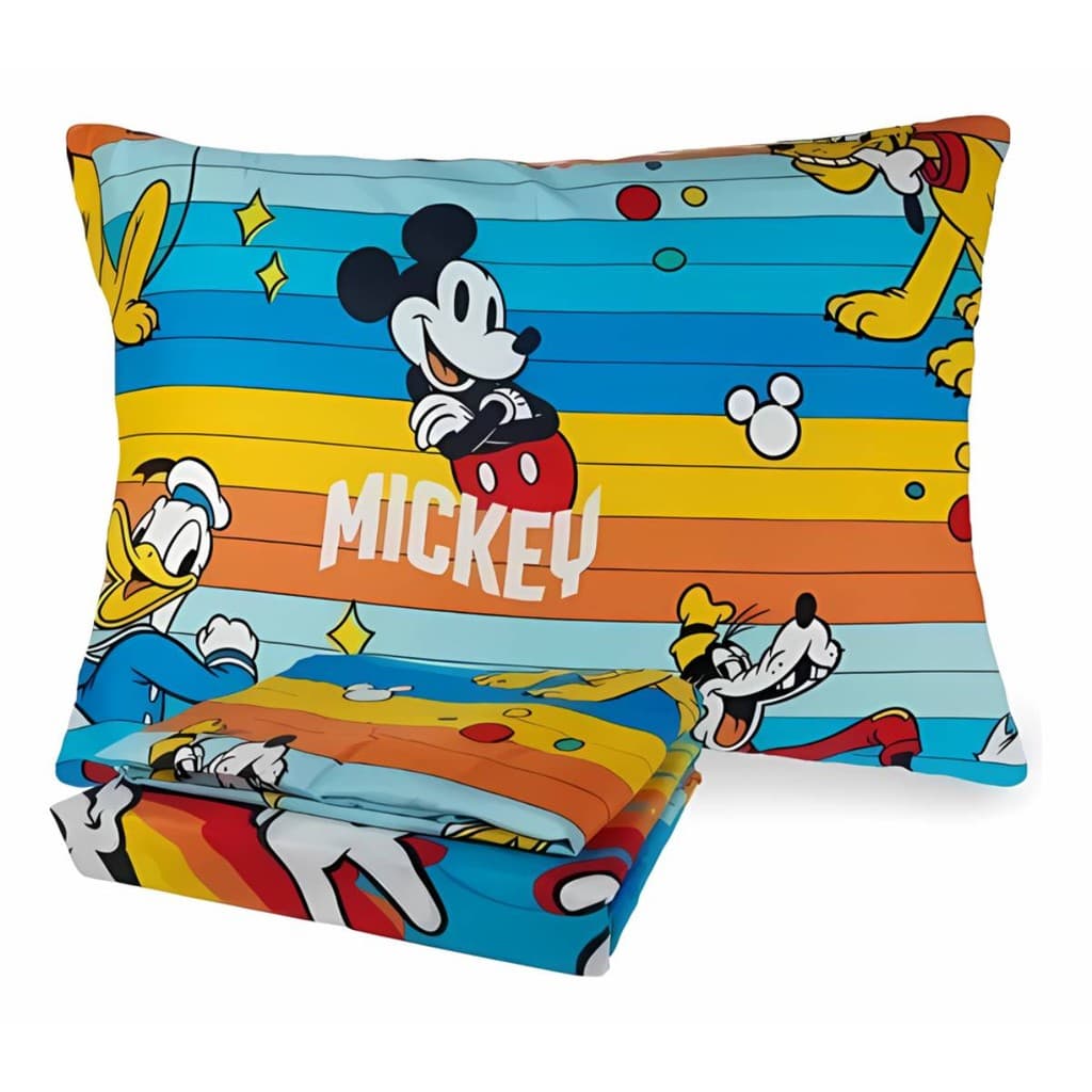 Jogo Cama Mickey Disney 3Pçs Microfibra Estampado 140x220
