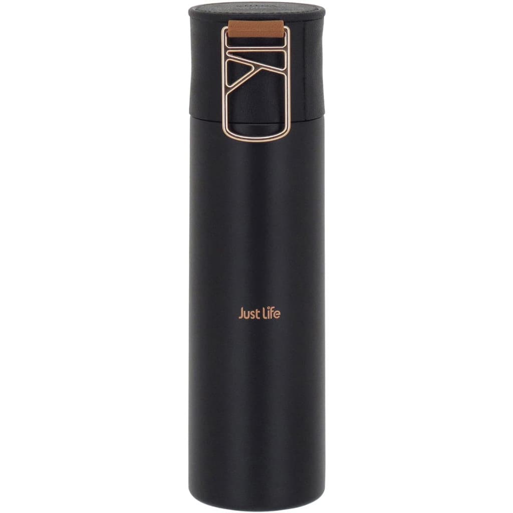 Garrafa Térmica Squeeze Academia Fitness Life Parede Dupla Inox 500ml 24x6 Preto