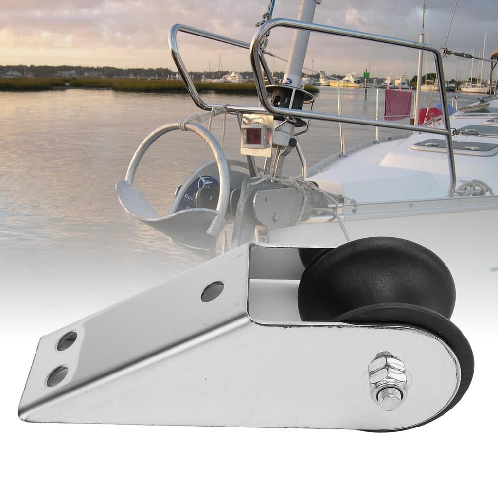 TMA ~ Rolo De Ancoragem De Arco 304 Aço Inoxidável Nylon Resistente A Riscos Suporte Fixo Universal-Para Iate De Barco