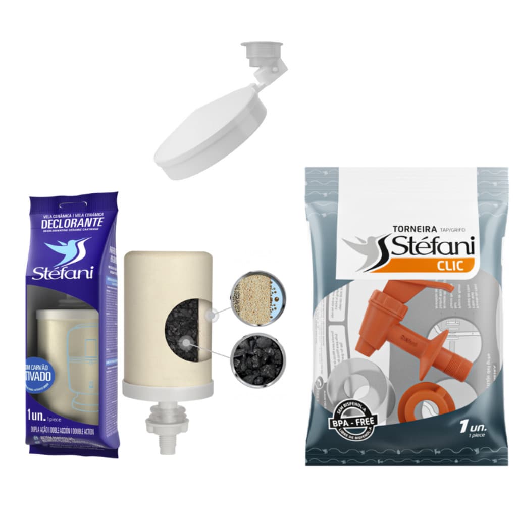 KIT 05 UN Vela Declorante 01 UN Torneira 03 UN Boia Stefani