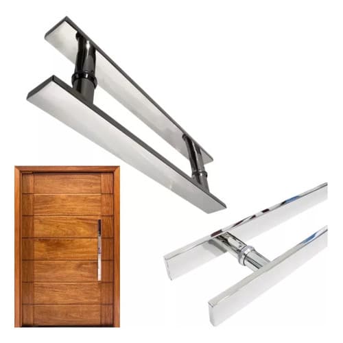 Puxador Barra Chata Polido 30cm - Ideal para Portas de Madeira Vidro Alumínio Ferro Fácil Instalação