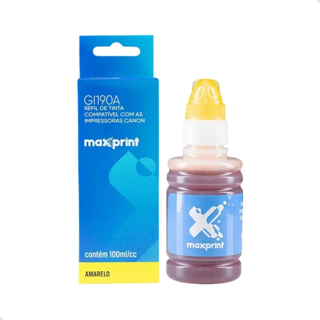 Refil Tinta Compatível Canon Gi190 Y Amarelo G2100 G2110 G3100 G3102 G3110 G3111 G4100 G4110 G4111