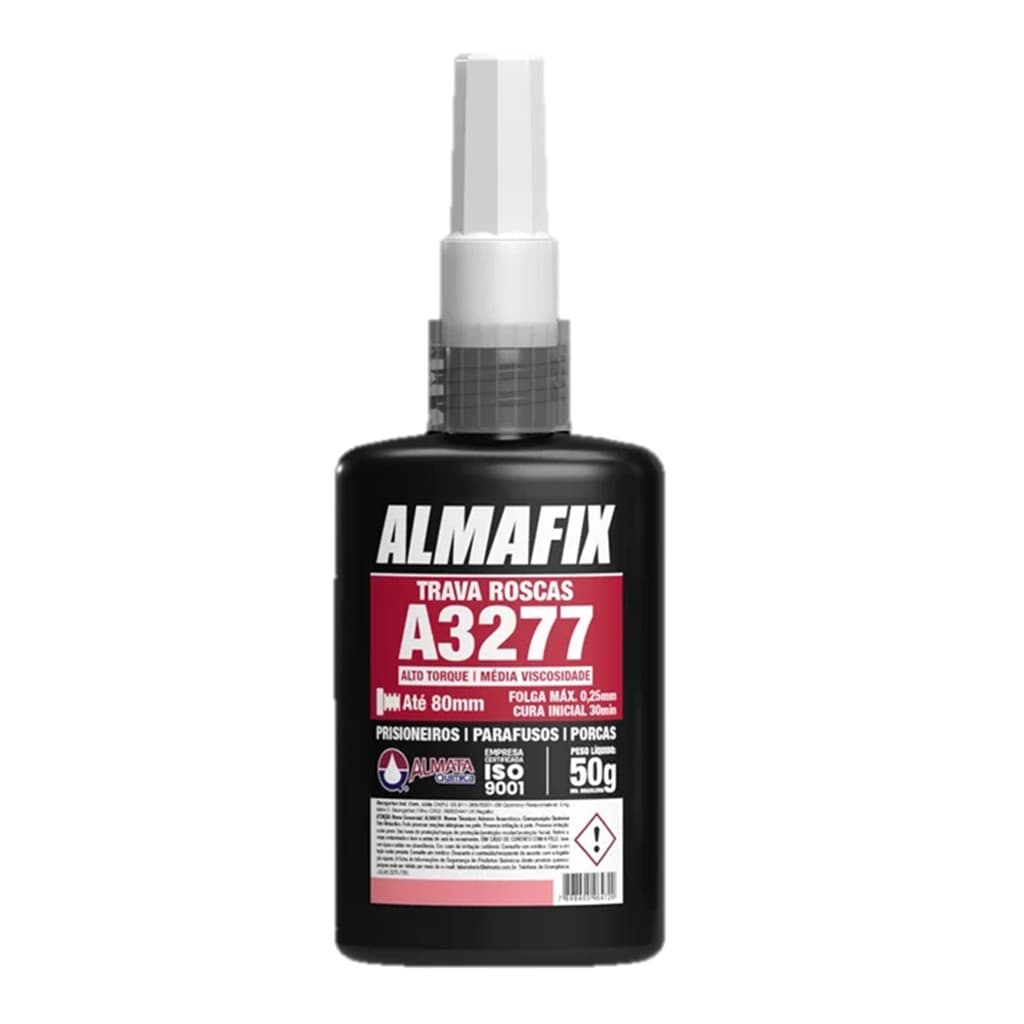 Adesivo Trava Rosca Parafusos A3277 Alto Torque Vermelho 50G Almafix