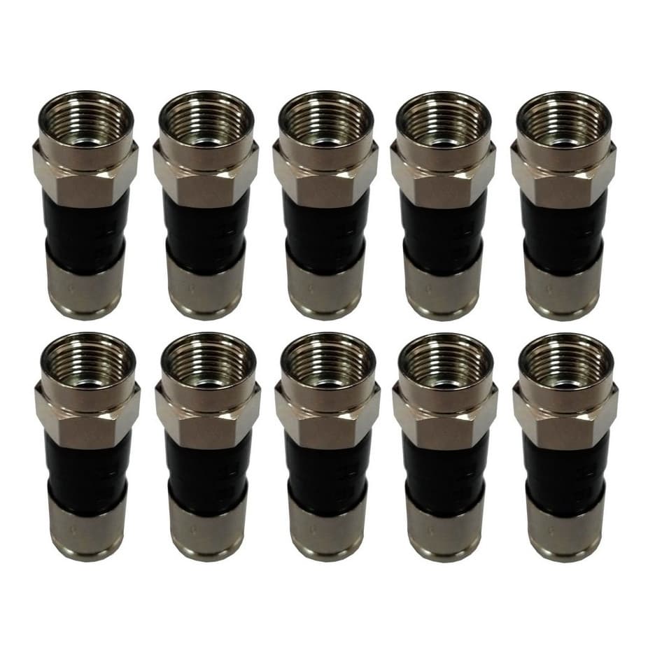 KIT COM 10/20 CONECTORES RG6 DE COMPRESSÃO