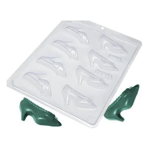Kit 04 Formas Simples Para Chocolate Sapatinho Bwb Cod 265 Cor Branco