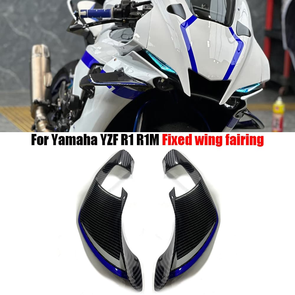Para Yamaha YZF R1 R1M 2020 2021 2022 2023 2024 Kit De Asa Aerodinâmica Da Motocicleta Lateral Fixa Spoiler Carenagem Ac