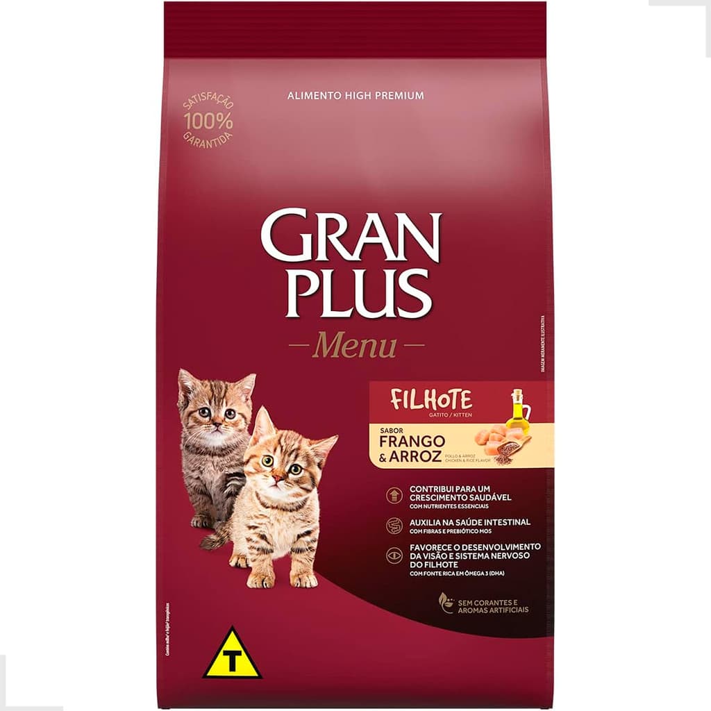 Ração para Gatos Gran Plus Gatos Filhotes Frango e Arroz 10,1kg
